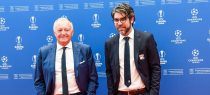 Jean-Michel Aulas, presidente del Lyon, con Juninho
